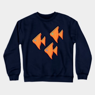 Orange mosaic angelfish fish Crewneck Sweatshirt